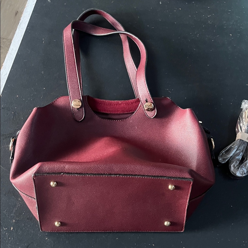 Maroon purse shoulder and handbag